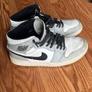 Nike Air Jordan Grey, Black and White High-Top Sneakers